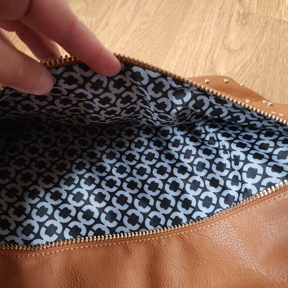 Black Rivet Brown Shoulder Purse Bucket Bag Back Pack Inner Outer Pockets - Picture 12 of 12